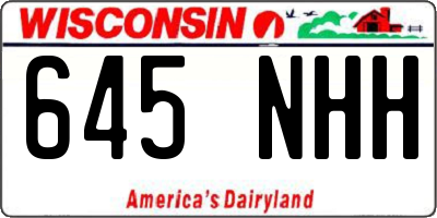 WI license plate 645NHH