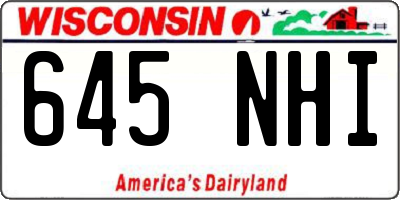 WI license plate 645NHI