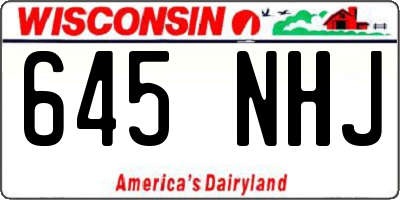 WI license plate 645NHJ