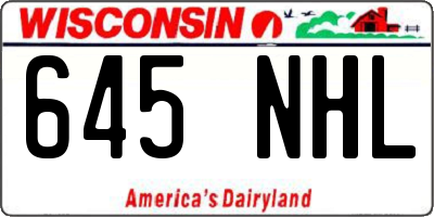 WI license plate 645NHL