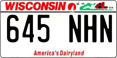 WI license plate 645NHN