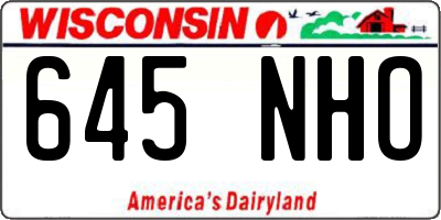 WI license plate 645NHO