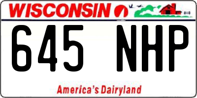 WI license plate 645NHP