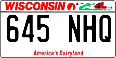 WI license plate 645NHQ