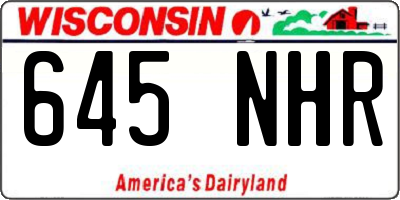 WI license plate 645NHR