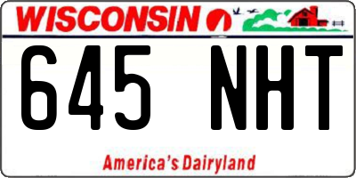 WI license plate 645NHT