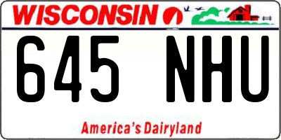 WI license plate 645NHU