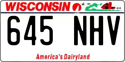 WI license plate 645NHV