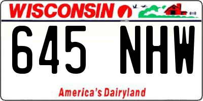 WI license plate 645NHW