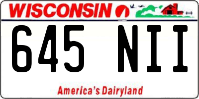 WI license plate 645NII