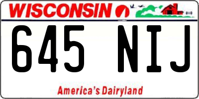 WI license plate 645NIJ
