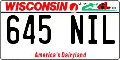 WI license plate 645NIL