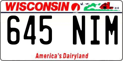 WI license plate 645NIM