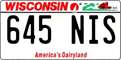 WI license plate 645NIS