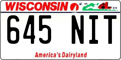 WI license plate 645NIT