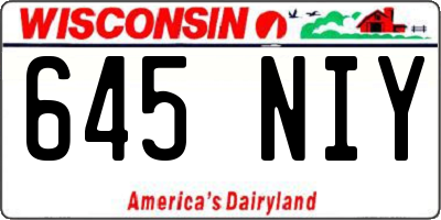 WI license plate 645NIY