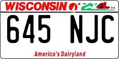 WI license plate 645NJC