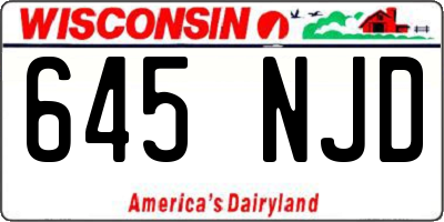 WI license plate 645NJD