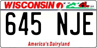 WI license plate 645NJE