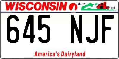 WI license plate 645NJF