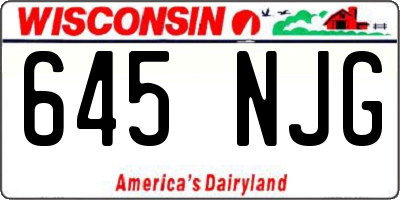 WI license plate 645NJG
