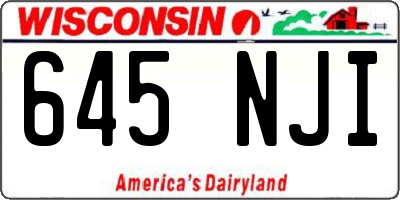 WI license plate 645NJI