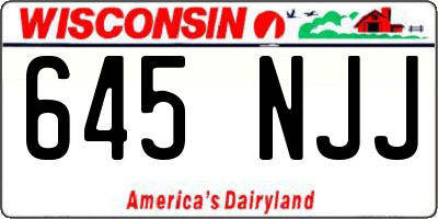 WI license plate 645NJJ