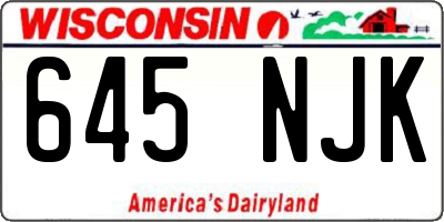 WI license plate 645NJK