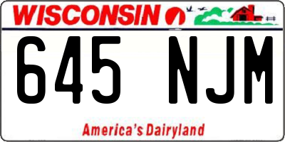 WI license plate 645NJM