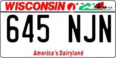 WI license plate 645NJN