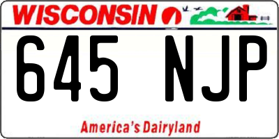 WI license plate 645NJP