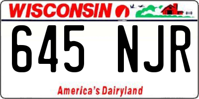 WI license plate 645NJR