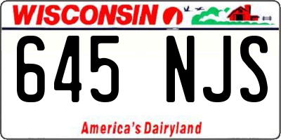 WI license plate 645NJS