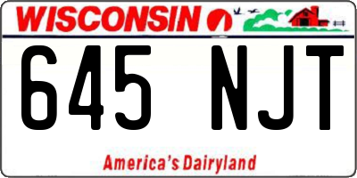 WI license plate 645NJT