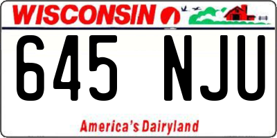WI license plate 645NJU