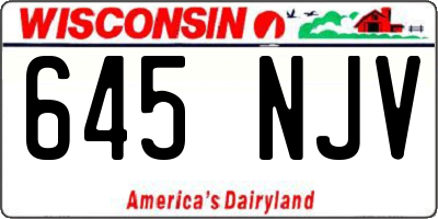 WI license plate 645NJV