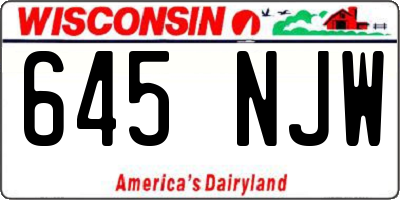 WI license plate 645NJW