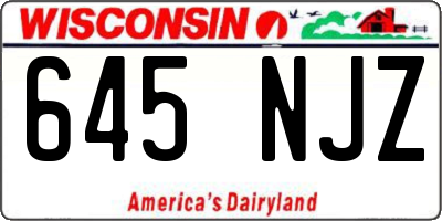 WI license plate 645NJZ