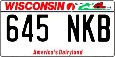 WI license plate 645NKB