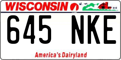 WI license plate 645NKE