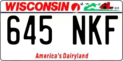 WI license plate 645NKF