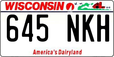 WI license plate 645NKH