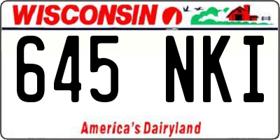 WI license plate 645NKI