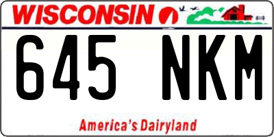 WI license plate 645NKM