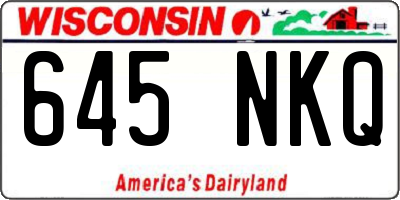 WI license plate 645NKQ