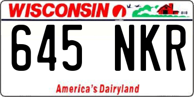 WI license plate 645NKR