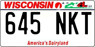 WI license plate 645NKT