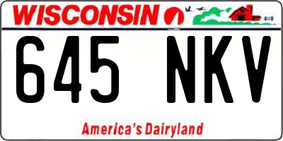 WI license plate 645NKV