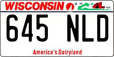 WI license plate 645NLD