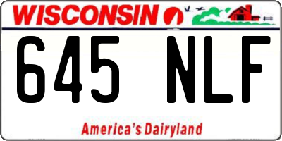 WI license plate 645NLF